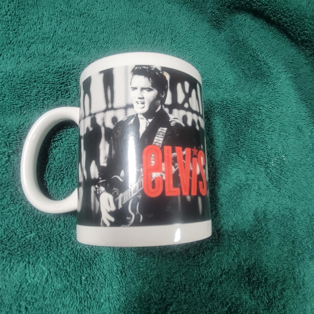 Vintage Elvis Mug Black & White Photos